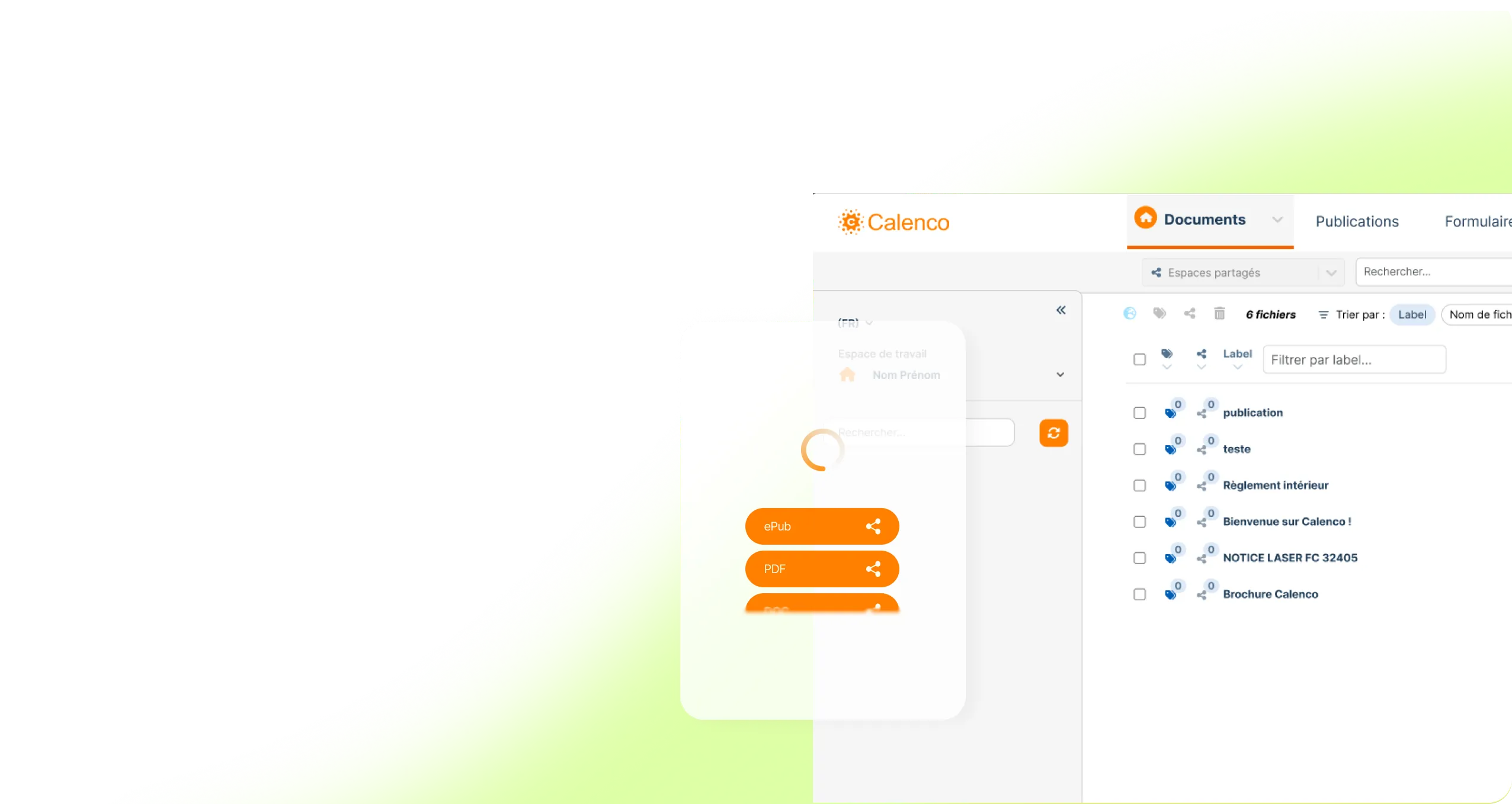 Aperçu Calenco Docs