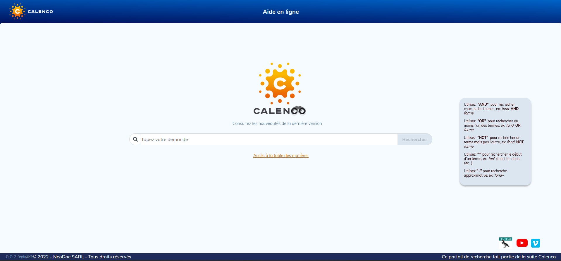 Online documentation